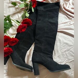 Over the knee 8.5 suede black boots from Top Shop made in Spain with 3 inch heel
